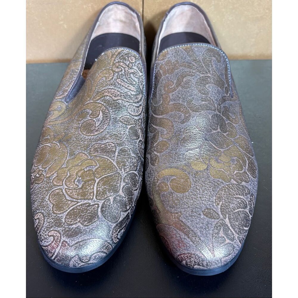 Robert Graham gold leaf foil loafers size 9.5